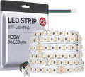 BTF-LIGHTING 5050 RGBW RGB+Warm White(2700K-3000K) 4 Colors in 1 LED 5m 16.4ft 96LED/m DC24V Multi-Colored LED Tape Lights IP30 Non-Waterproof White PCB for Home Decoration(No Adapter or Controller)
