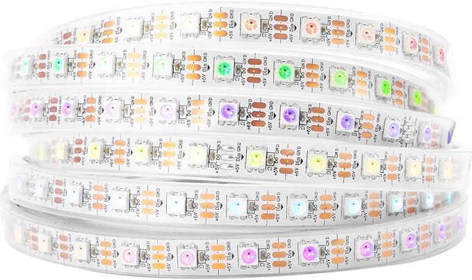 BTF-LIGHTING WS2812B IC RGB LED Strip,UL Listed,Pure Gold Wires,DC5V 16.4FT 300LED 5050SMD,Individually Addressable,Flexible for DIY Chasing Full Color Project,IP67(No Adapter or Controller)