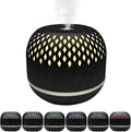 Essential Oil Diffuser 300ml for Home Bedroom, Aromatherapy Oil Diffuser with 3H 6H Timer, 7 Color Light, USB Type-C, Hollow Design, Auto Shut-Off(Dark Woodgrain, Openwork)
