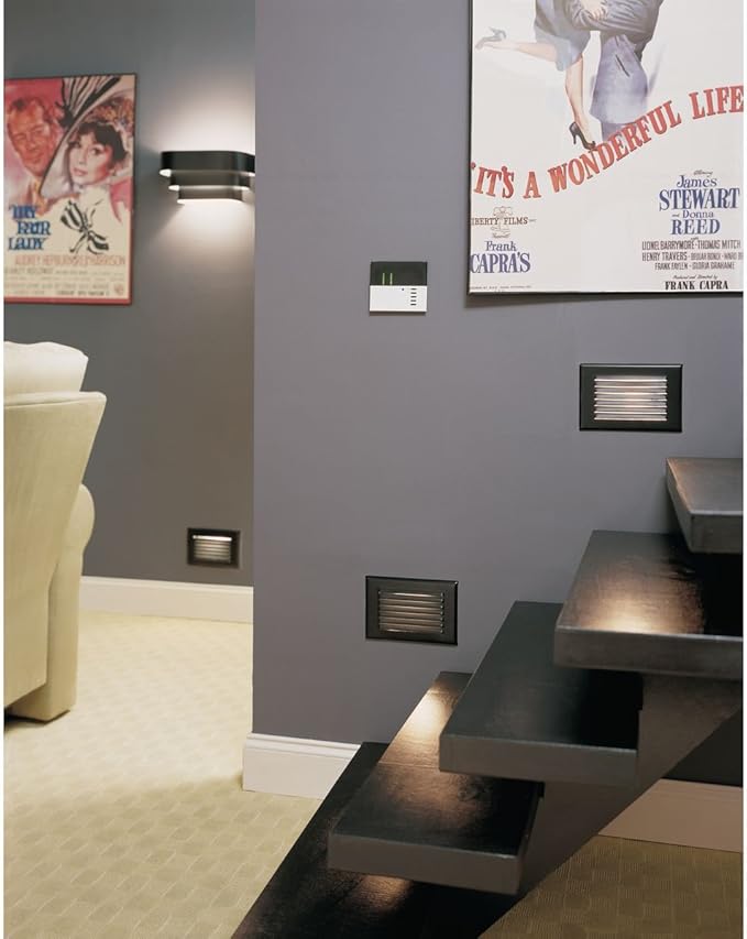 Progress Lighting 1-Light Louvered Wall Sconce Light Fixture, 7 in. Tall, Black, P7103-31