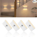 Midea 4 Pack Rechargeable Night Lights with Motion Sensor/Dusk to Dawn Sensor, Warm White Night Light Stair Lights for Indoor/Bedroom/Bathroom/Kitchen/Hallway,Cordless Design
