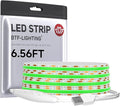 BTF-LIGHTING FCOB COB FOB LED Strip Lights 5V USB Powered 6.56FT 640LEDs Green Color 8mm Width Dimmable CRI 90+ with 3M Tape Flexible High Density for 3D Printer TV Backlight PC DIY Decor