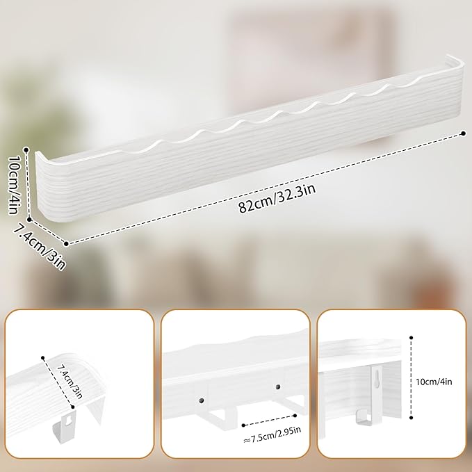 Coat Rack Wall Mount Entryway Organizer Modern Key Holder Wall Mount with Wooden Shelf Entryway Hooks for Bedroom Kitchen Hallway Bathroom for Hanging Coats Hats Dog Leashes Bags Towels