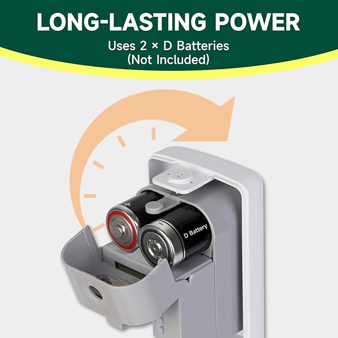 Automatic LCD Air Freshener Dispenser Wall Mount or Free Standing, Programmable Spray for Bathroom Home Office Hotel Commercial Use, Compatible with Glade Refills, White