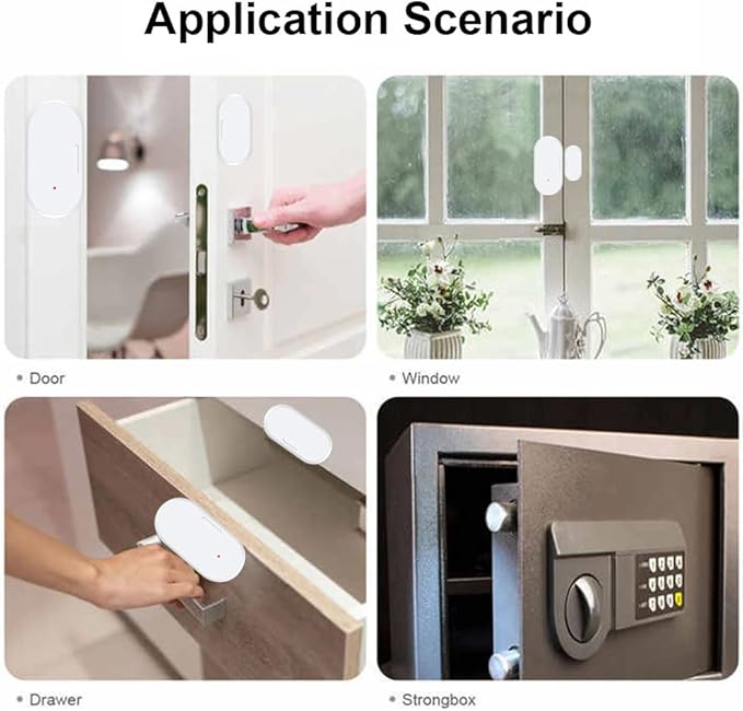 Haozee Door and Window Sensor, Requires Zigbee Hub, Zigbee Connection, Wireless Detector for Alarm Systems and Smart Homes, Compatible with Home Assistant,SmartThings