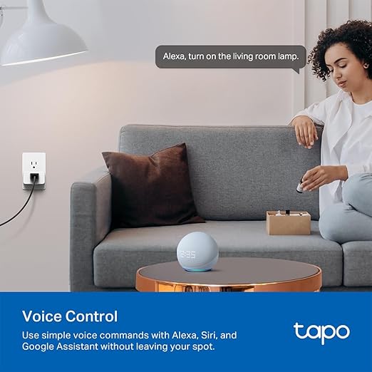 TP-Link Tapo Smart Plug Mini, Matter Compatible, Compatible with Alexa, Google Home & Samsung SmartThings, Energy Monitoring, 15A, UL Certified, 2.4G Wi-Fi Only, Tapo P110M(4-Pack)