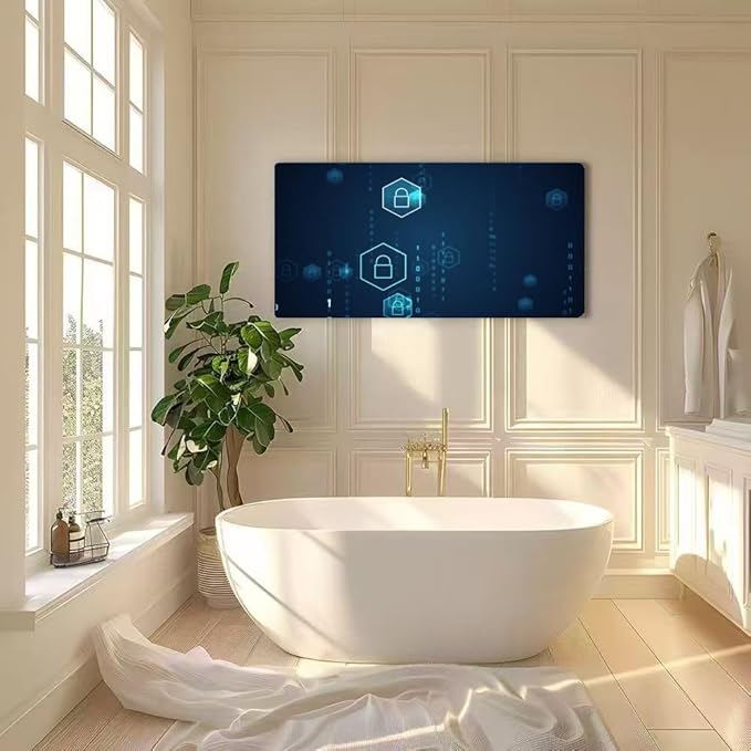Wibinuki Wall Art Wall Decor Wall Paintings Cyber security Shield Keyhole on da for Living Room Bedroom Bathroom Home Decor Can Be Hung Directly 20"x 40"