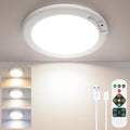 SunRider 4-Pack Rechargeable Motion Sensor LED Ceiling Light with Remote, Cordless Closet Lights Battery Operated, Dimmable 3CCT Magnetic Suction
