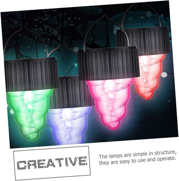 POPETPOP 6-Pack Colorful Solar Pendant Lights LED Outdoor Garden Decor Waterproof Hanging Solar Lamps for Patios Walkways and Events