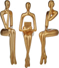 XINXUAN Gold Statue Home Decor - Modern Bookshelf & Desk Decor - 3 Piece Set