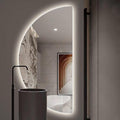 39in Half Moon LED Bathroom Mirror - Half Moon Mirrors for Wall,Frameless Backlit Smart Vanity Mirrors.3-Color Dimmable,Anti-Fog(Left Semicircle, 20 * 39in/50 * 100cm)