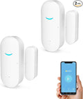 2 Pack WiFi Wireless Door Window Sensor,TUYA Smart Alarm with Free Notification APP Control Home Security Alarm System, Compatible with Alexa, Google Home, Siri