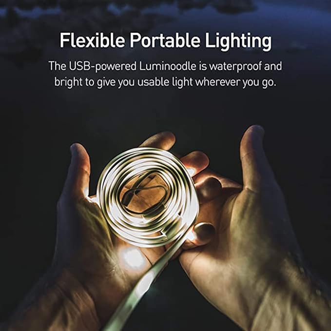 LED Rope Lights, USB Powered Portable Water Proof Camping Rope Lights with 180, Reusable Utility Ties and Storage Bag for Outdoor Hiking Emergency (Yellow)
