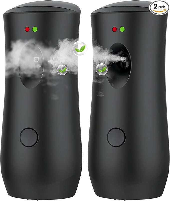 2 PACK Automatic Air Freshener Spray Dispenser | Adjustable Aromatherapy Machine for Homes, Bedrooms, Bathrooms, Offices, Hotels, and Commercial Spaces