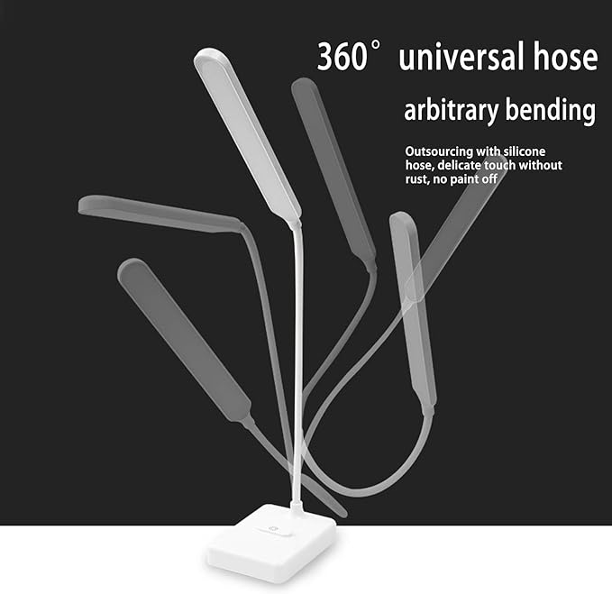 Jeanoko LED Eye Protection Desk Lamp Dimmable USB Charging for Reading Office Home White 22.4 X 4.6in Natural Light, White Light, Warm