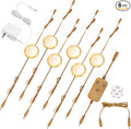 6pack LED Puck Light Kit, 2700-6000K Smart Round Under Cabinet Lighting with APP Control, Compatible with Alexa, Google Assistant, for Under Counter, Kitchen (Gold)