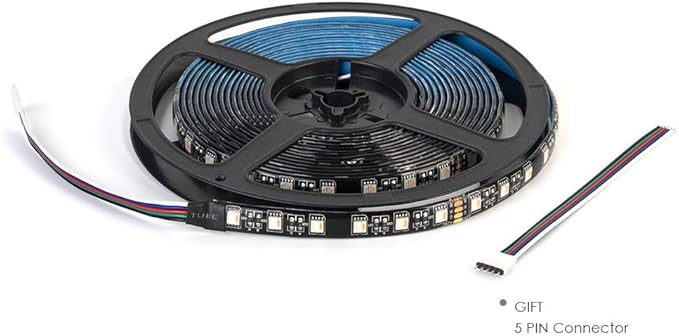 BTF-LIGHTING 5050 RGBW RGB+Warm White(2700K-3000K) 4 Colors in 1 LED Tape Light DC24V 5m 16.4ft 60LED/m Multi-Colored IP65 Black 12mm PCB for Bedroom Kitchen Home Decoration(No Adapter or Controller)
