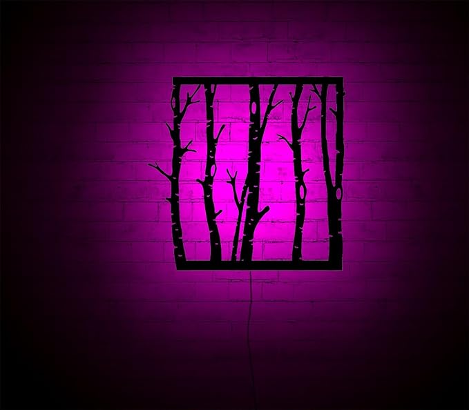 Led Tree Branch Lights For Wall, Tree Branches Lighted-Up Wall Art With Rgb Color Changing Led, Metal Wall Decor, Rgb Lights, Home Decor, Birthday Gift, Personalized Gifts, 6 inches