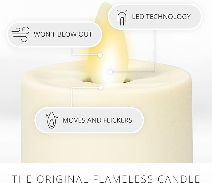 Luminara Flickering Flameless Pearl Ivory Tealights - Warm LED Light Flame Votives - Battery Operated Decor for Dining Room Table Centerpieces, Fireplace Mantel, Dinner Party, Reception - Set of 4