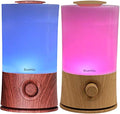 BlueHills Premium Set of Two Large 2000 ML XL Essential Oil Diffusers Humidifier Combo for Large Room Home with Décor LED Lights Great Gift – Dark Wood Grain and a Wood Grain.