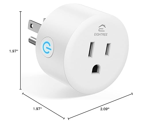 EIGHTREE Smart Plug, Smart Home WiFi Outlet Compatible with Alexa & Google Home, Smart Socket with Remote Control & Timer Function, 2.4GHz WiFi Only
