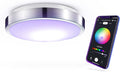 Globe Electric 60839 Wi-Fi Smart 11" Flush Mount Ceiling Light, Brushed Nickel, No Hub Required, Voice Activated, Energy Star, 16 W, Multicolor Changing RGB, White 2000K - 5000K, 1120 Lumens, 80 CRI