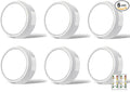 HOLKPOILOT Puck Lights with Remote Control, Under Cabinet & Counter Lighting, Battery Operated,Wireless Stick On Lights White (6pack)