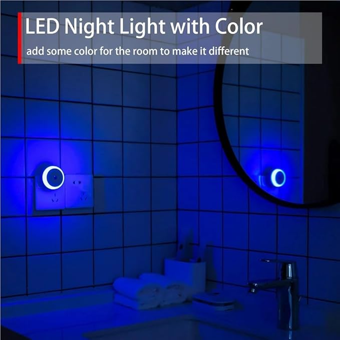 LED Night Light in Dusk to Dawn Smart Sensor Auto Dim Into Wall Night Lamp for Bathroom Hallway Kitchen Stairway Bedroom(1pc Warm White)