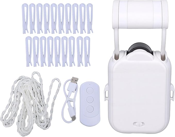 Automatic Curtain Opener, Remote Control Smart Curtain Robot with App Control No Drill Quiet Motor for Bedroom Living Room Window