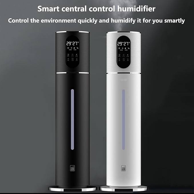 Floor-Standing Air Humidifier for Home Living Room and Bedroom with Water Pump Smart WiFi Humidifier Large Capacity Large Mist Volume UV Purification Atomizer(Black)