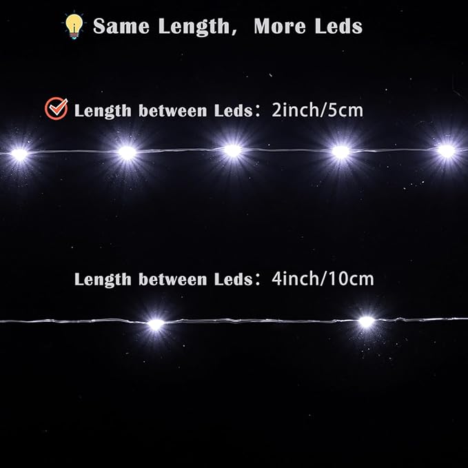 Fairy Lights Plug in,164FT 1000 LEDs Waterproof Led String Lights,8 Modes Remote Twinkle Light for Bedroom Window Weddings Christmas Holiday Decoration,Silver Wire,2 Inch Led Space,Cool White