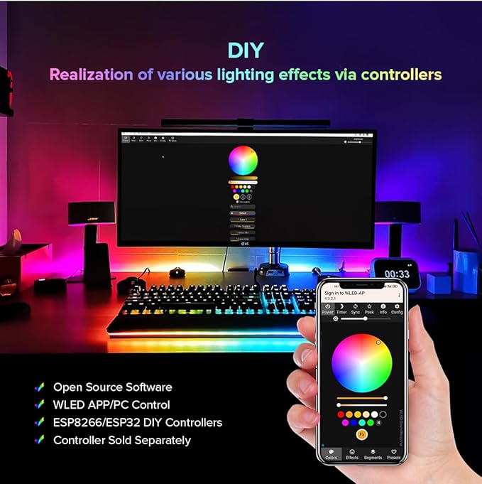 BTF-LIGHTING 13.1FT WS2811 WS2812B IC RGB DC5V 360 Degree Round Reticulate Pattern Chasing Color Neon LED Strip Flexible Nylon Silicone IP67 Waterproof Dream Color Rope Light(No Adapter or Controller)