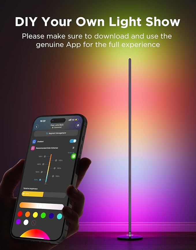 Govee RGBIC Lamp, Smart Lamp Compatible with Matter and Alexa, Modern Lamp with Music Sync and Million DIY Colors