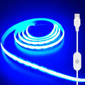 5V USB LED Light Strip, COB LED Strip Lights, Ice Blue 5V LED Lights, Small LED Strip Light, TV Lights for TV Under Cabinet Kitchen Living Room Shelving or Displays (Ice Blue, 3.28ft)
