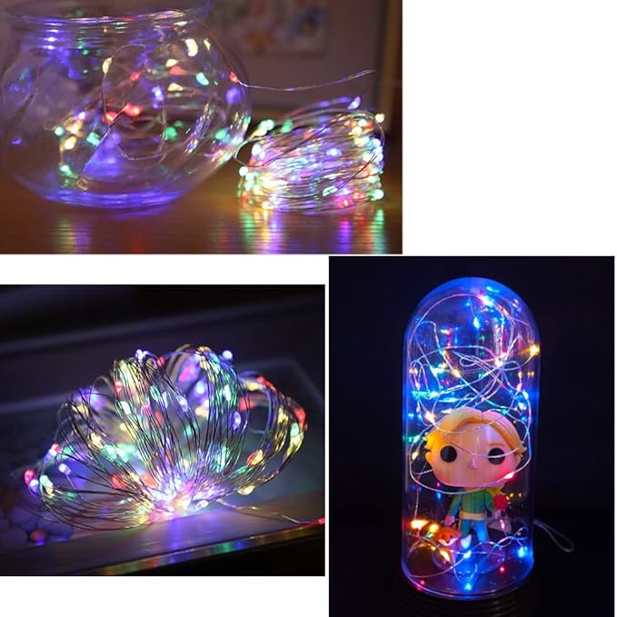 SOCO 16 Pack LED Fairy Lights Battery Operated - 10FT 30LED Copper Wire Mason Jar String Lights, IP65 Waterproof, Bendable for Indoor/Outdoor, Christmas, Wedding, Party, Camping Decor