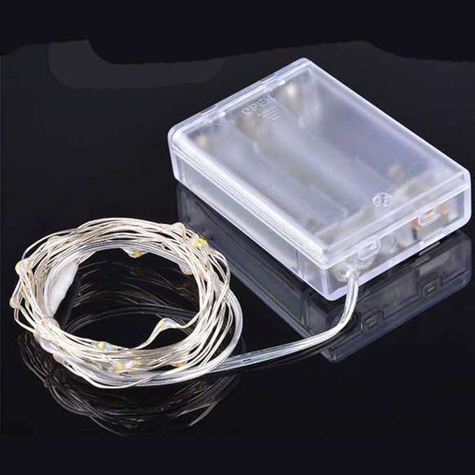 ANJAYLIA Red String Lights, 10Ft/3M 30leds Bright Light Party Home Festival Decorations Battery Operated Lights