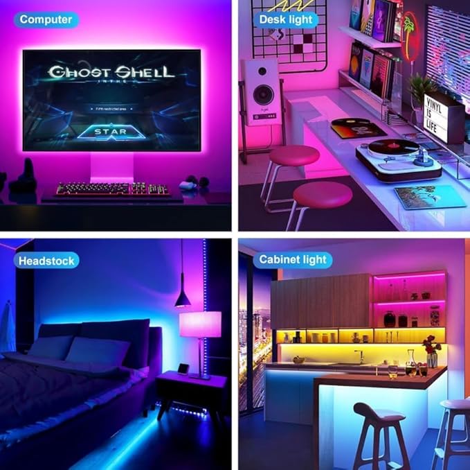 LED Lights for TV 16.4ft LED Light for 45-75 Inch TVs RGB Lights Backlight Behind Music Sync Bluetooth APP and Remote Control TV LEDs Strip USB Powered for Bedroom/Gaming
