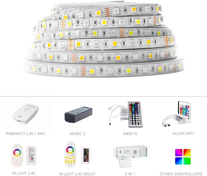BTF-LIGHTING 5050 RGBW RGB+Warm White(2700K-3000K) 150RGB+150White LED Tape Light 5m 16.4ft 60LED/m Multi-Colored IP67 12mm Width FPCB DC12V for Bedroom Home Decoration(No Adapter or Controller)