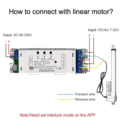 WiFi Smart AC Motor Switch, Remote Control for Single-Phase Motor Forward & Reverse, Dry Contact Passive Output Switch Compatible with Alexa and Google Home