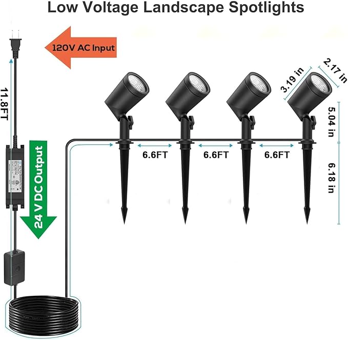 ZYAN APP Control Die-Cast Aluminum RGB Landscape Spotlights with Remote Control, Color Changing Music Sync Timer Alexa Compatible, Outdoor IP65 Waterproof for Patio Garden Yard Pathway, 4 Pack