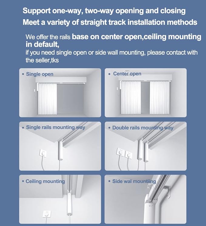 Automatic Curtain Opener,S Folding Electric Smart Curtains System,Motorized Curtains Rod with Remote & Timed,Compatible with Alexa/Google Home (Zigbee Motor, 7M (275.6in) Track)