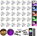 Low Voltage LED Deck Lights, 30 Pack 1.22" Smart WiFi RGBW 3000K Recessed Step & Stair Lighting Kit, IP67 Waterproof Outdoor for Deck, Walkway & Landscape, Compatible with Alexa & Google Assistant