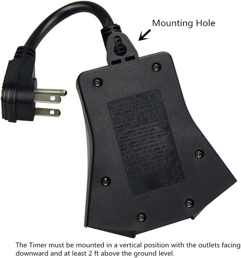 Outdoor Timer, 3 Outlets,Outdoor Timer Outlet Waterproof，Photo Senson,Dusk to Dawn,Suitable for Light String and Holiday Decoration TM-053