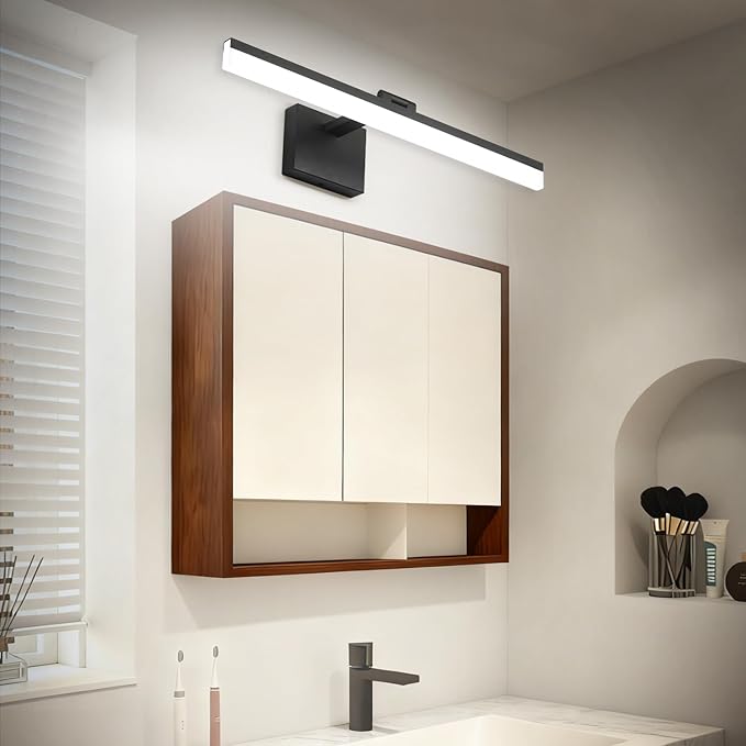 SOLFART 23.6 inch Black Bathroom Light Fixture 5 Color Temperature Dimmable LED Vanity Lights Bathroom Vanity Lights Over Mirror Light Bar Vanity Lighting Fixtures 5CCT