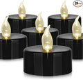 Hanzim Battery Operated LED Tea Lights: 24PACK Flameless Votive Candles Lamp Realistic and Bright Flickering Holiday Gift Long Lasting 200Hours for Seasonal & Festival Celebration Black