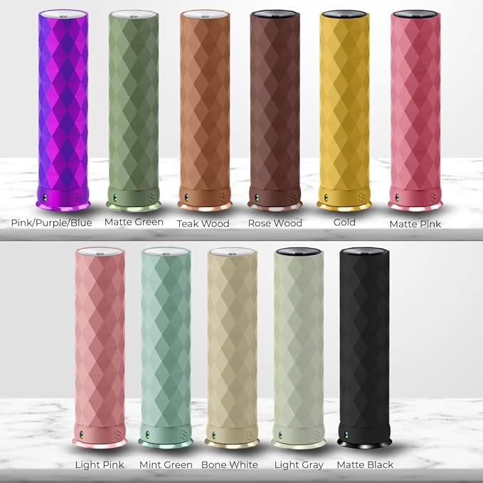 Waterless Essential Oil Hotel Scent Diffuser - Cold Air Diffuser - Covers 1000 sq. ft. - Waterless Diffuser for Home, Office & Hotel (Black + Interchangeable Sleeve) (Black + Purple/Pink/Blue Sleeve)