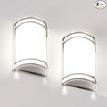 Indoor Wall Sconce, Half Cylinder Wall Light Fixture, 3000K 4000K 5000K Color Temperature Adjustable, Dimmable LED Modern Wall Light for Hallway Bedroom Living Room, Brushed Nickel, 2 Pack