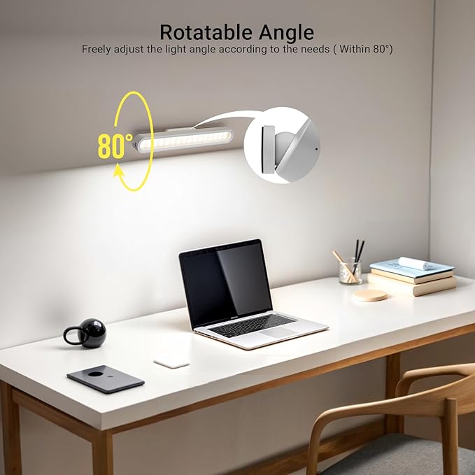 Rechargeable Magnetic Under Cabinet Lighting, 3 Colors Adjustable Mirror Lights with 50 LED, 2600mAh Battery Makeup, Touch Lights Bar for Closet Bathroom Kitchen Sink Picture