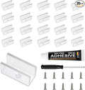 Neon Rope Light Mounting Brackets, Clear Fixing Clips with Screws and Nail-Free Glue, for 6x12mm Silicone LED Flex Strip Lighting, Neon Signs DIY(20Clips, 20Screws)
