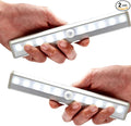 10LEDs Outdoor Sensor Step Light,2 Pack RV Sensor LED Closet Light,Stick-On Anywhere Magnetic Night Strip Light for Flight of Steps,Closets,Cabinets,Hallways,Bathrooms,Car Trunks(Cold White)